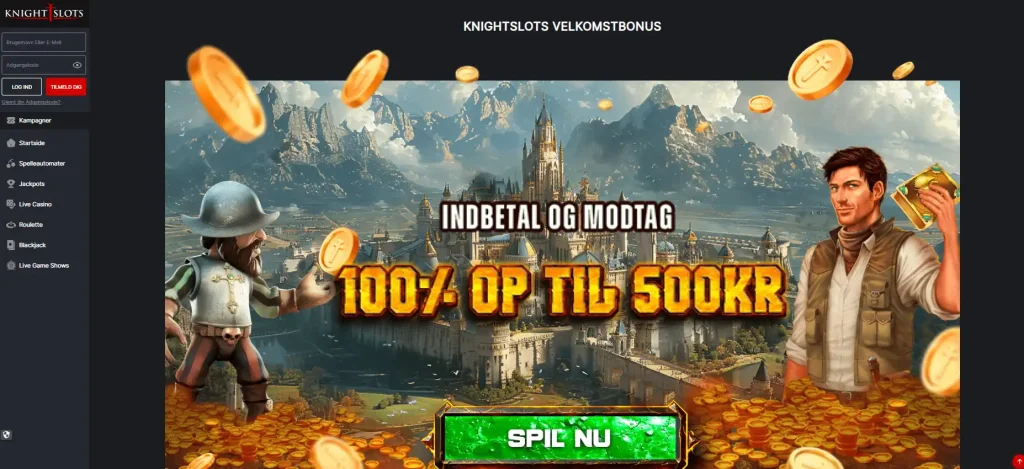 Illustration til Knightslots bonus i Danmark - velkomsttilbud og vilkår